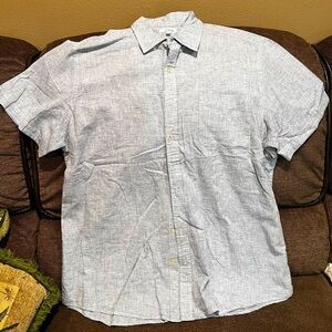 Men’s Sonoma Short sleeve button front casual shirt, X-Large. Light ash blue